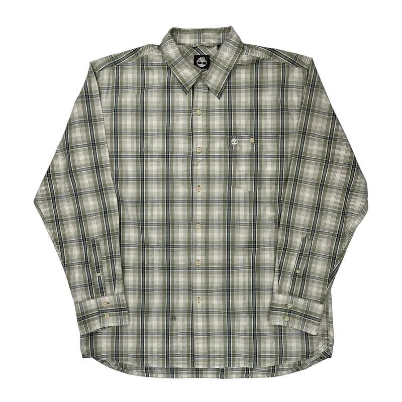 Timberland Checked Shirt - Large Green Cotton