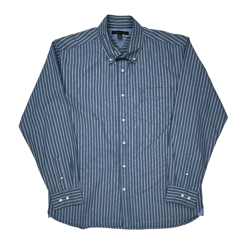 Tommy Hilfiger Striped Shirt - XL Blue Cotton