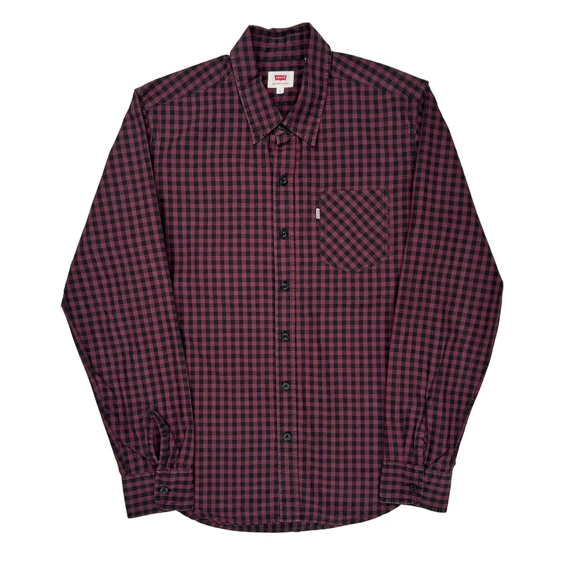 Levis Checked Shirt - Small Red Cotton