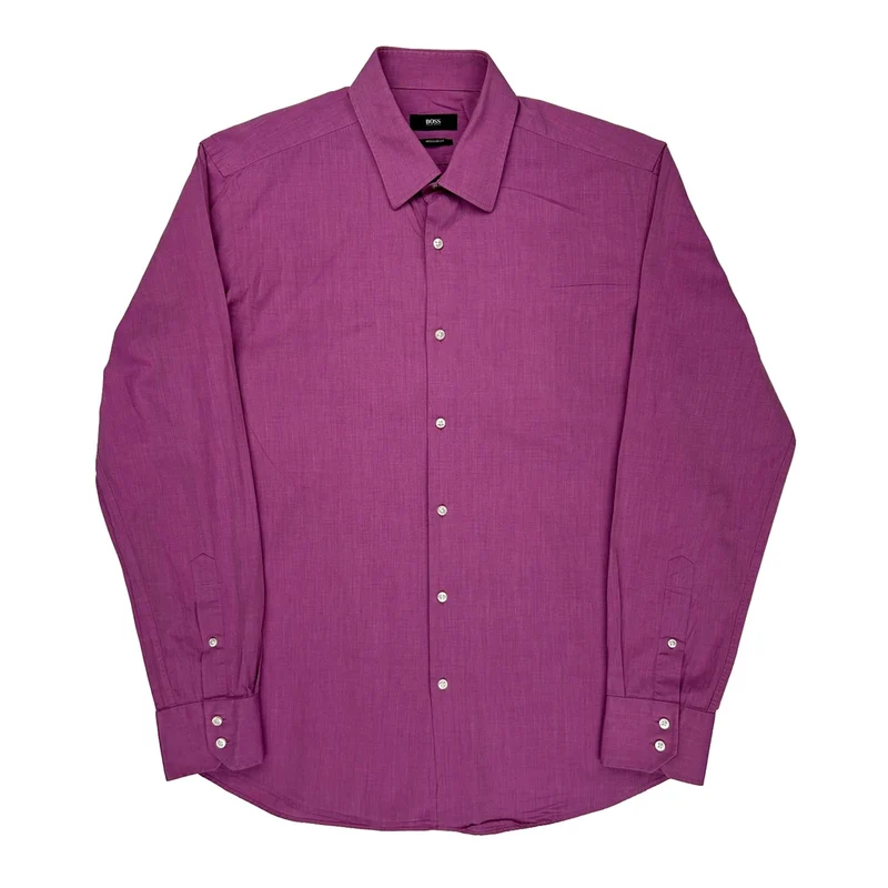 Boss Shirt - Large Purple Cotton