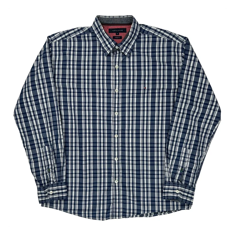Tommy Hilfiger Checked Shirt - XL Blue Cotton