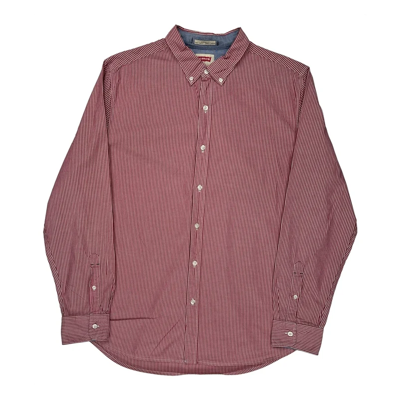Levis Striped Shirt - XL Red Cotton