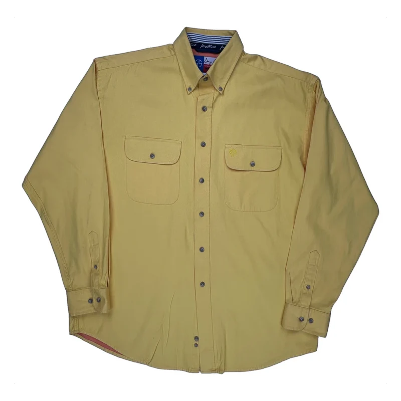 Cowboy Cut Collection Wrangler Shirt - Large Yellow Cotton