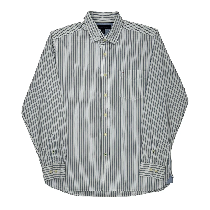 Tommy Hilfiger Striped Shirt - Medium White Cotton