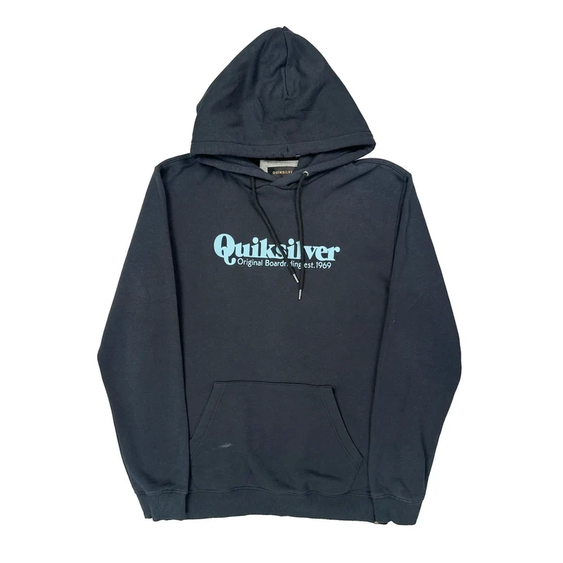 Quiksilver Hoodie - Large Navy Cotton
