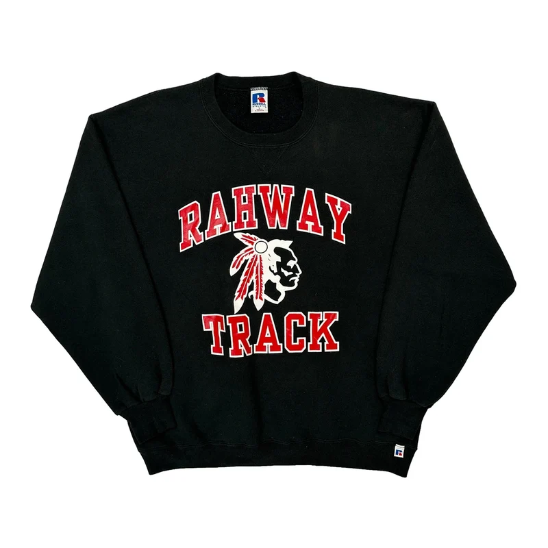 Rahway Track Russell Athletic College Sweatshirt - Large Black Cotton