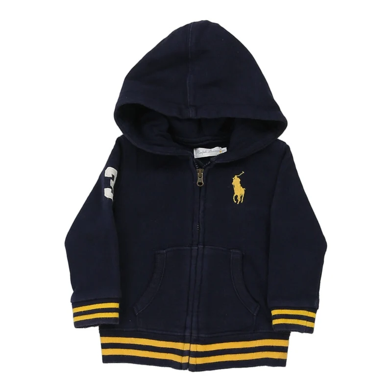 12 Months Ralph Lauren Hoodie - 3XS Navy Cotton Blend