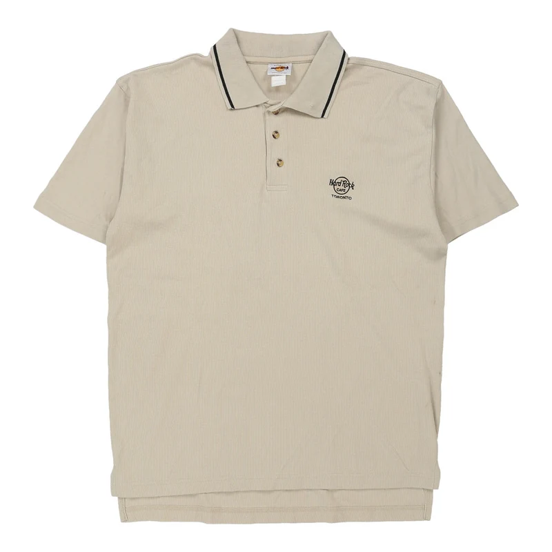 Toronto Hard Rock Cafe Polo Shirt - 2XL Beige Cotton