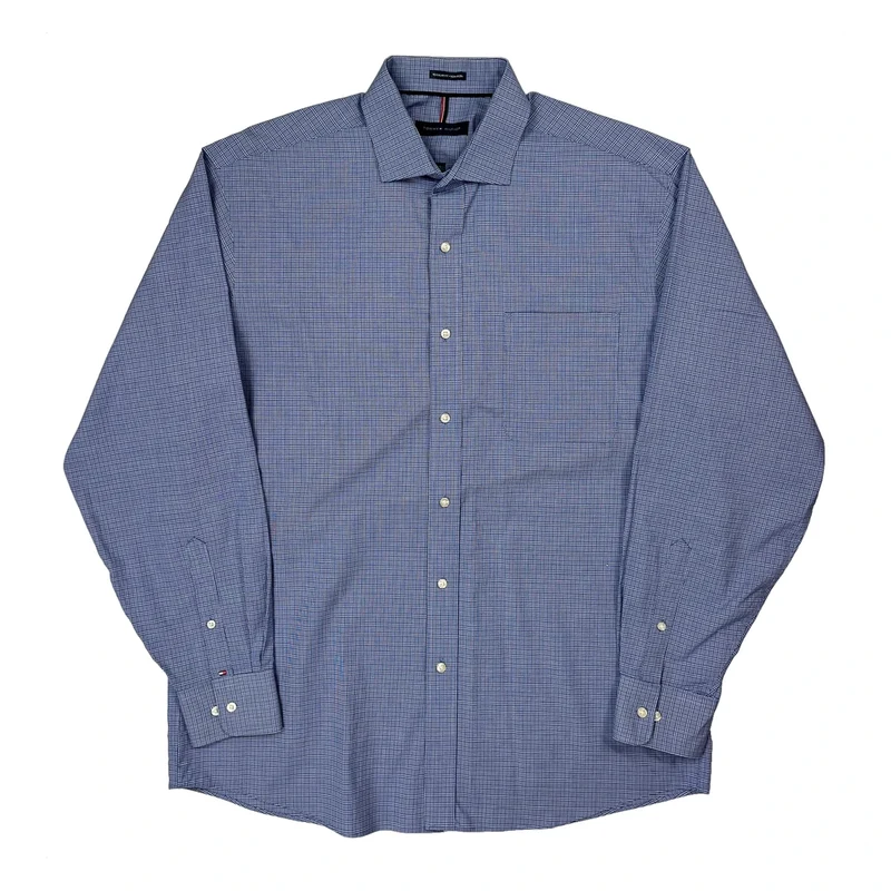 Tommy Hilfiger Checked Shirt - Large Blue Cotton