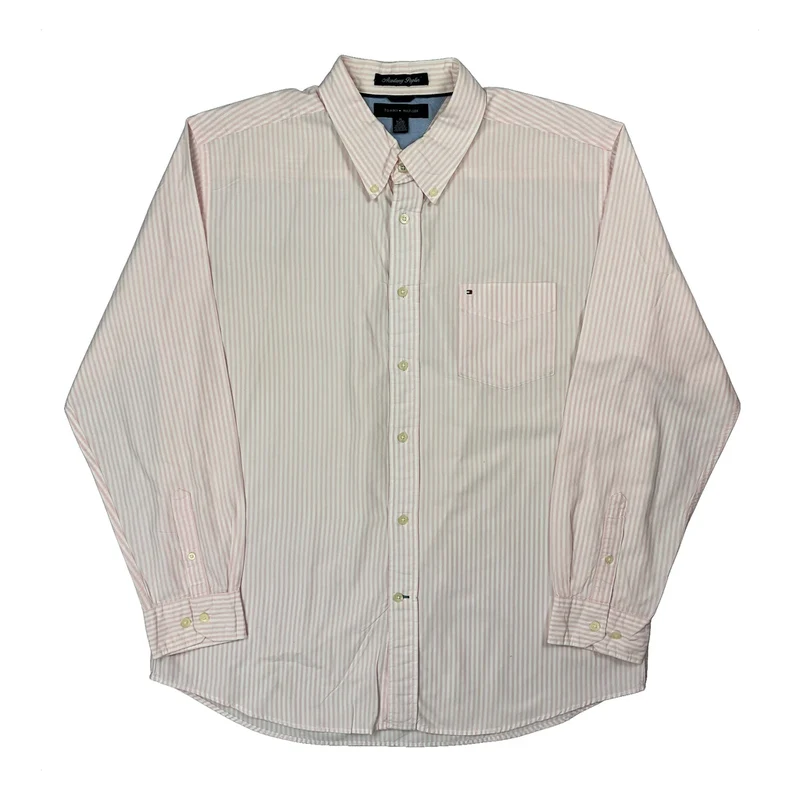 Academy Poplin Tommy Hilfiger Striped Shirt - XL Pink Cotton