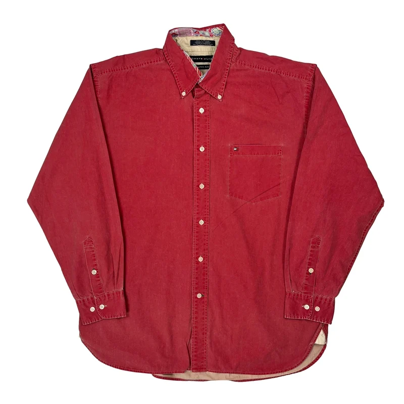 Tommy Hilfiger Shirt - Large Red Cotton
