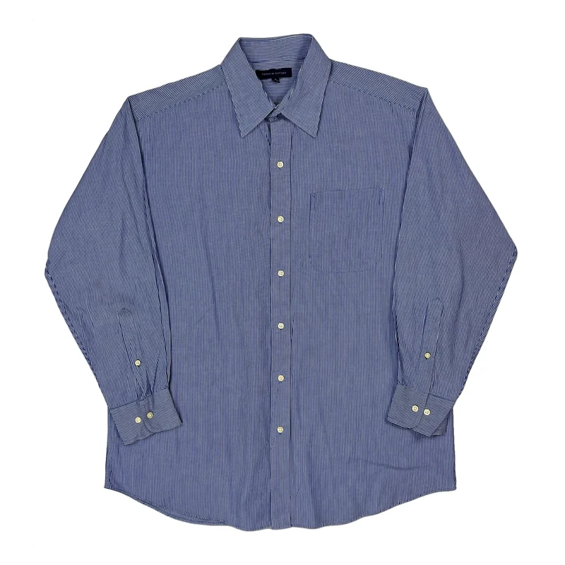 Tommy Hilfiger Striped Shirt - Large Blue Cotton