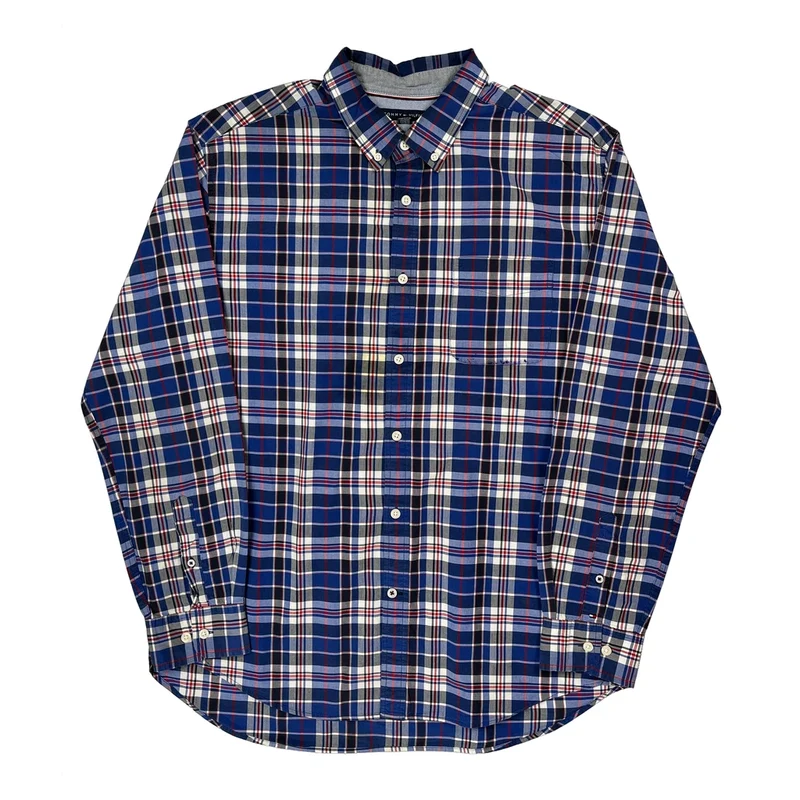 Tommy Hilfiger Checked Shirt - XL Blue Cotton