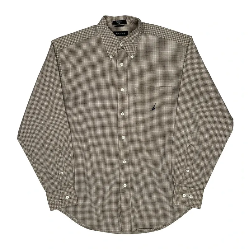 Nautica Checked Shirt - Medium Beige Cotton