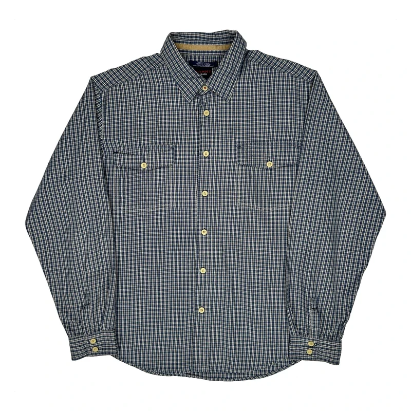 Tommy Jeans Checked Shirt - XL Blue Cotton