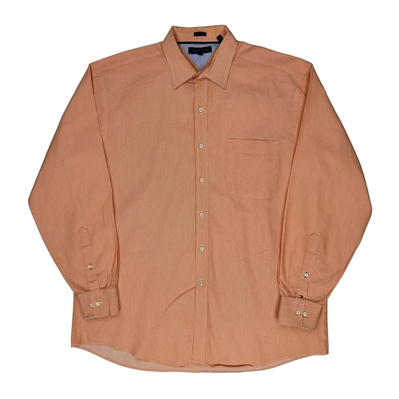 Tommy Hilfiger Striped Shirt - XL Orange Cotton