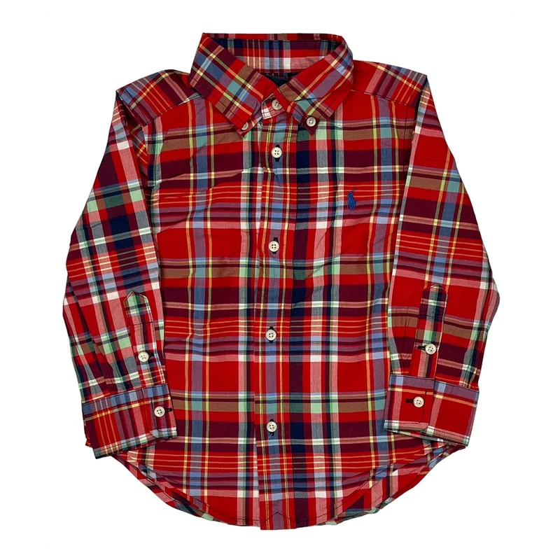 Age 2 Ralph Lauren Checked Shirt - 2XS Red Cotton