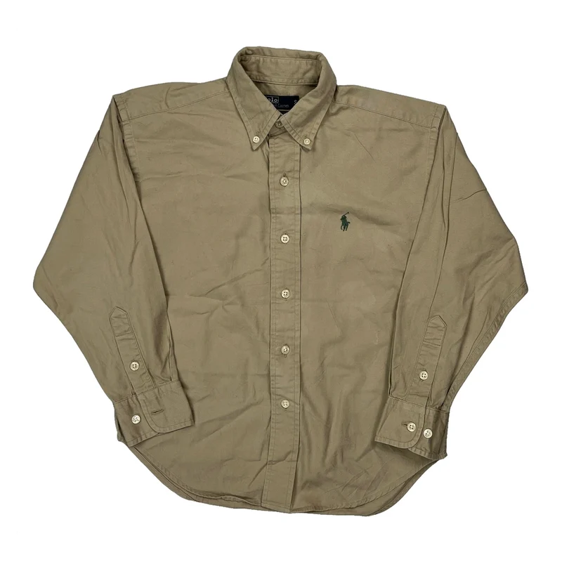 Kids Polo By Ralph Lauren Shirt - Small Beige Cotton