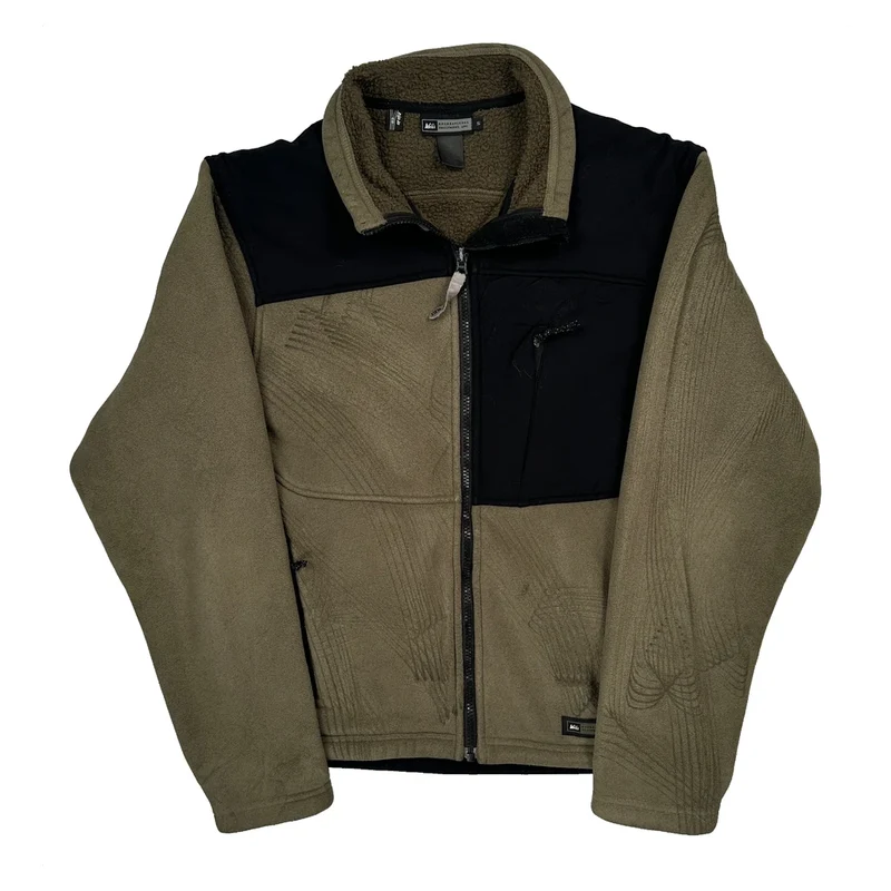 Rei Fleece Jacket - Small Khaki Polyester
