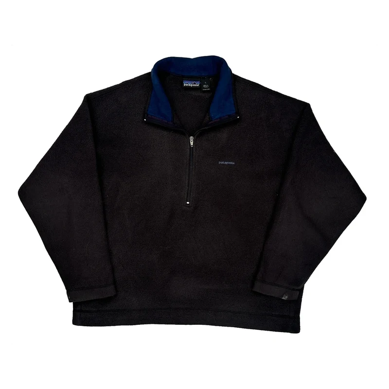 Made In USA Patagonia 1/4 Zip Fleece - XL Black Polyester