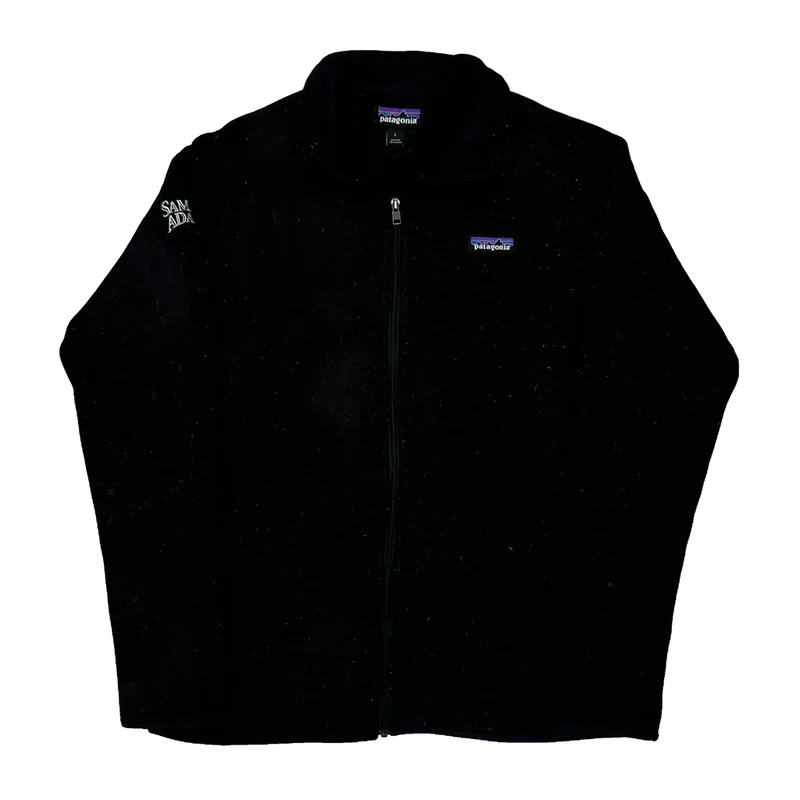 Sam Adams Logo On Sleeve Patagonia Fleece Jacket - Large Black Polyester