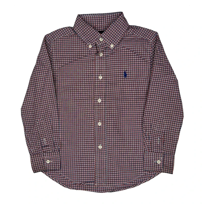 Age 3 Ralph Lauren Checked Shirt - XS Red Cotton