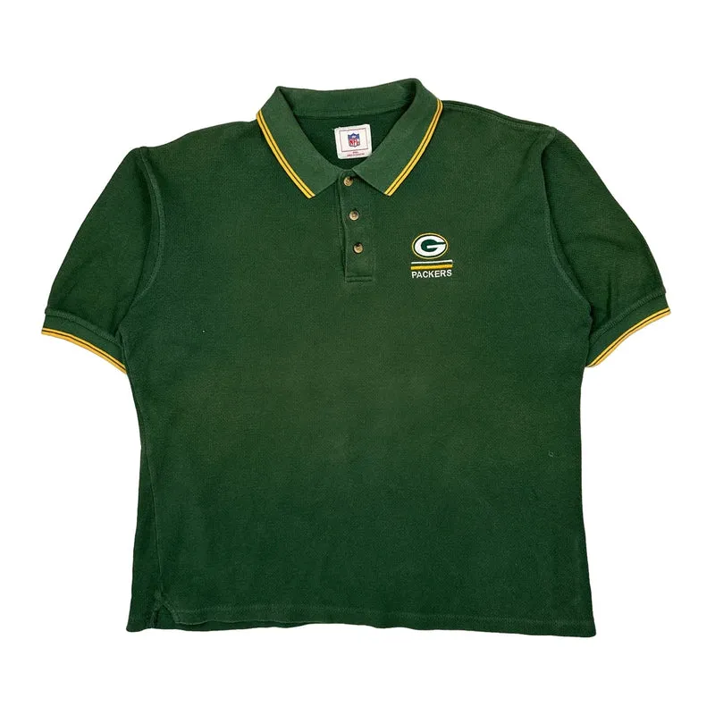 Packers Nfl Football Polo Shirt - Large Green Cotton