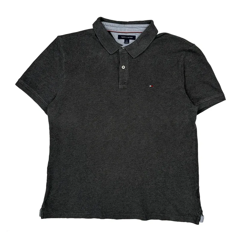Tommy Hilfiger Polo Shirt - Large Grey Cotton