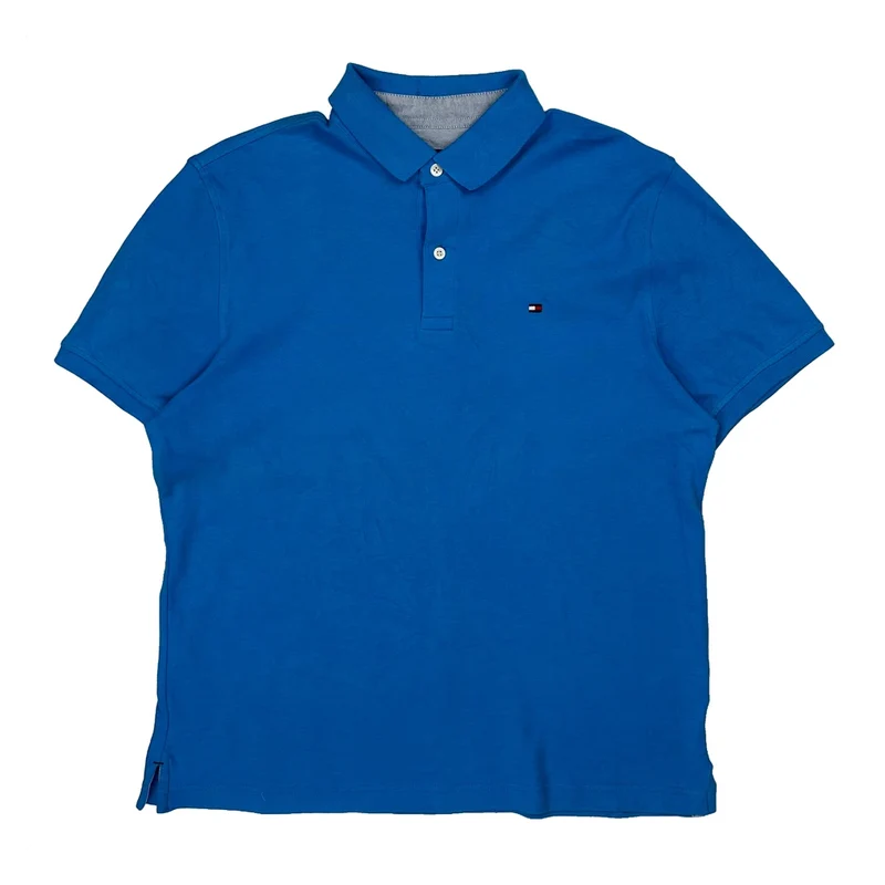 Tommy Hilfiger Polo Shirt - Medium Blue Cotton