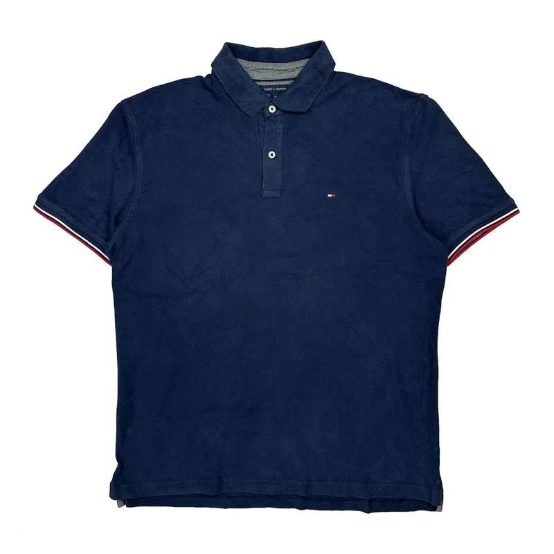 Tommy Hilfiger Polo Shirt - Large Blue Cotton