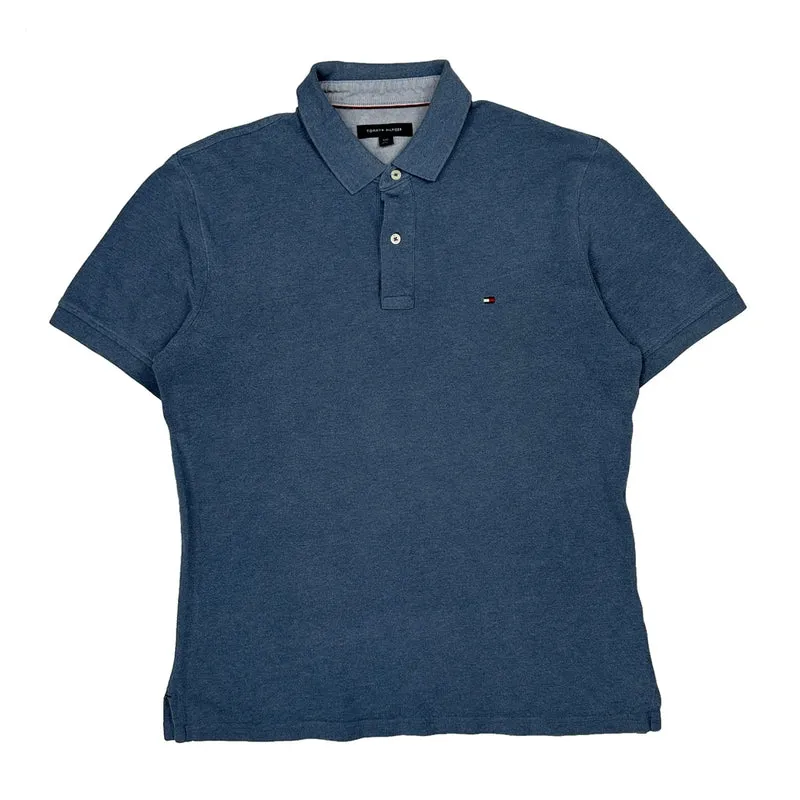 Tommy Hilfiger Polo Shirt - Large Blue Cotton
