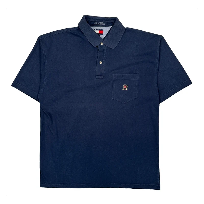 Tommy Hilfiger Polo Shirt - Large Blue Cotton