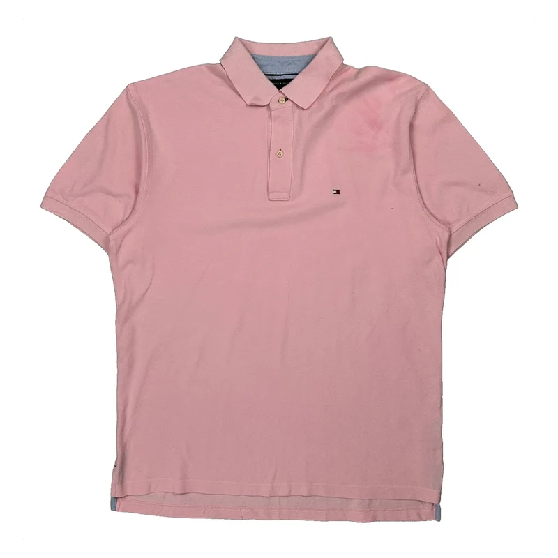 Tommy Hilfiger Polo Shirt - Large Pink Cotton