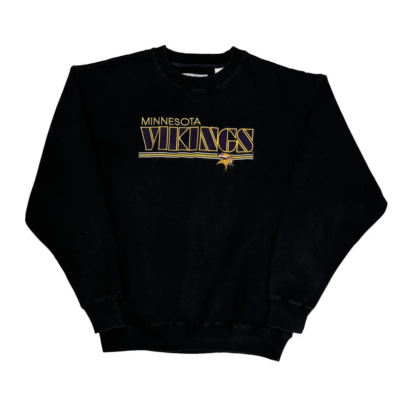 Minnesota Vikings Majestic Football Sweatshirt - Large Black Cotton