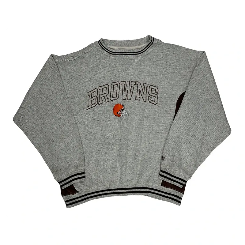 Browns Logo Athletics Football Sweatshirt - Large Grey Cotton Blend