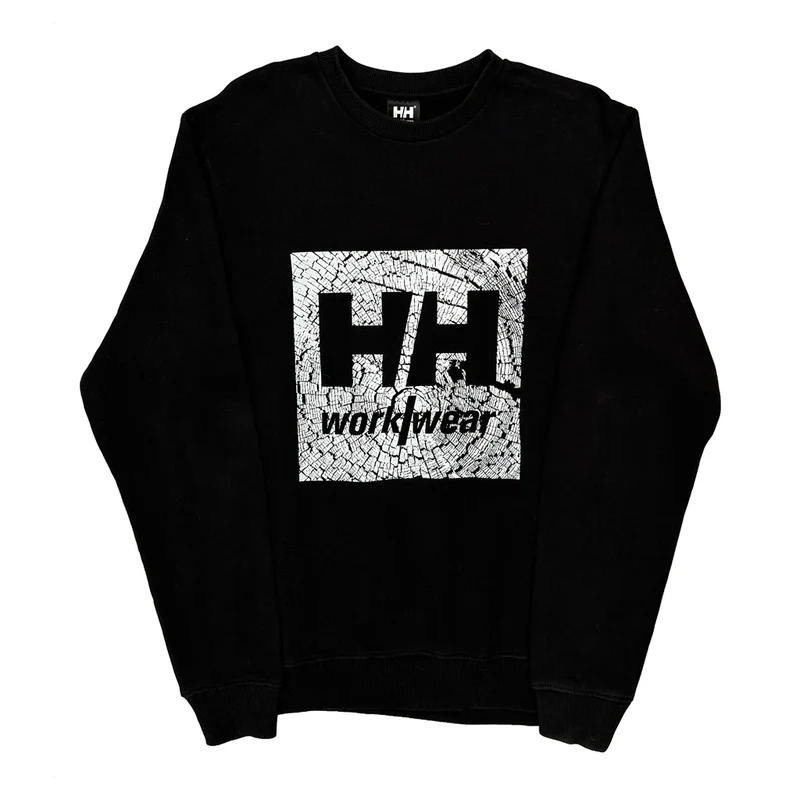 Helly Hansen Graphic Sweatshirt - Large Black Cotton