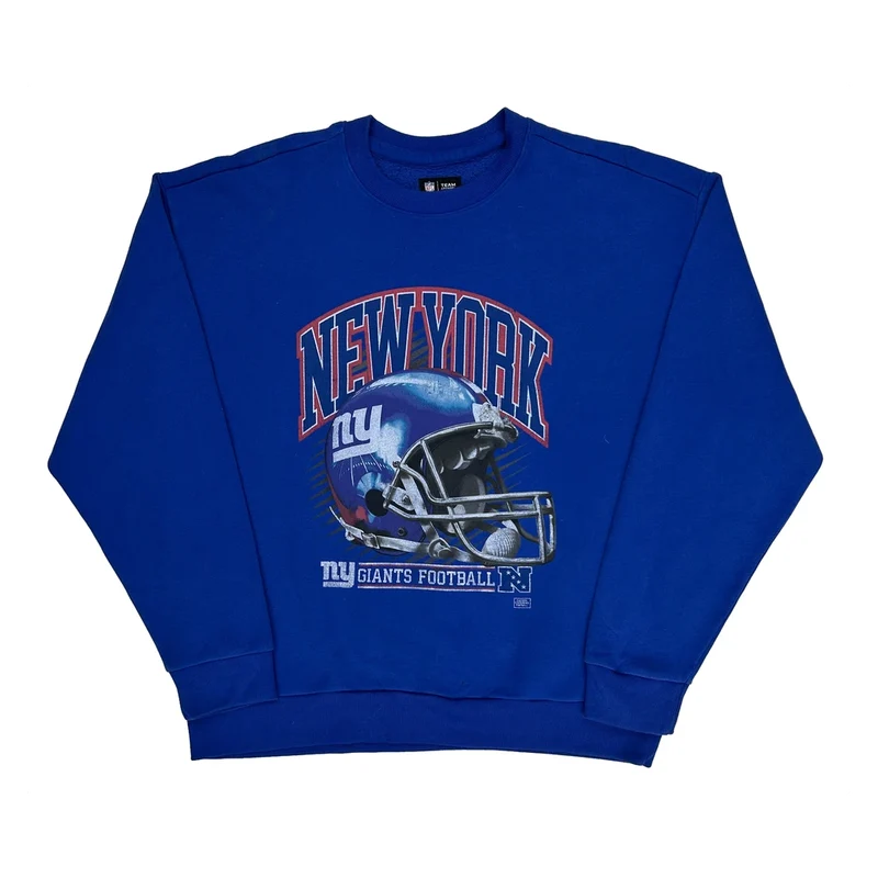 New York Giants Nfl Graphic Sweatshirt - XL Blue Cotton