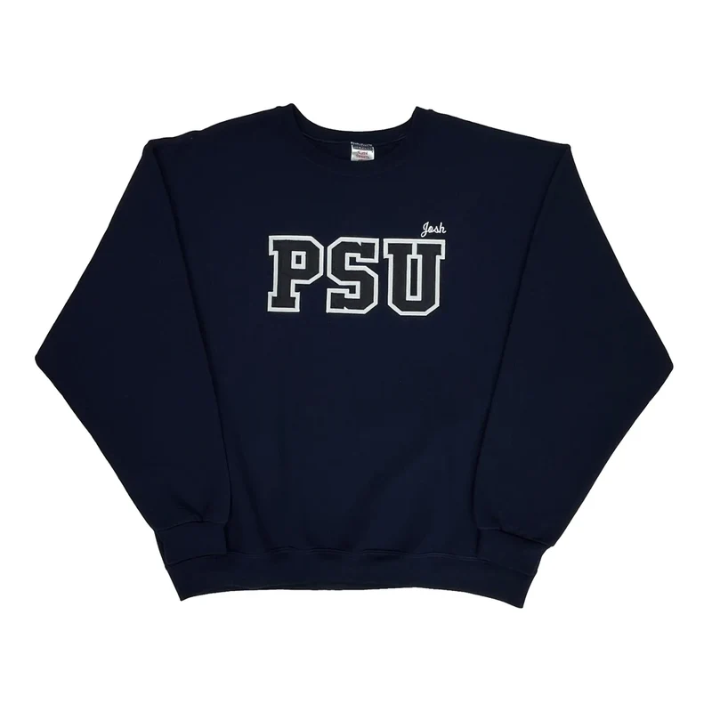 Psu Jerzees College Sweatshirt - XL Navy Cotton Blend