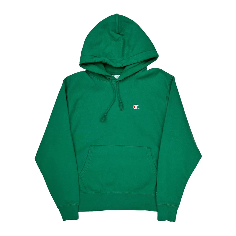 Reverse Weave Champion Hoodie - Medium Green Cotton Blend