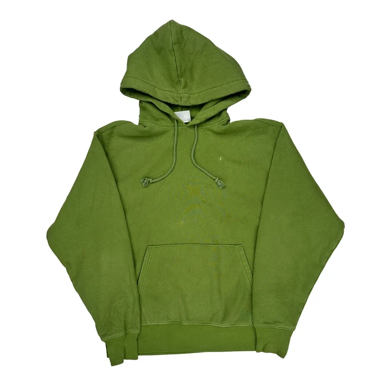 Reverse Weave Champion Hoodie - Large Green Cotton