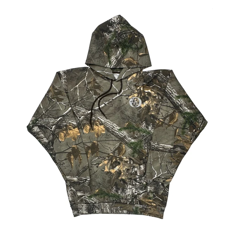 Russell Athletic Camo Hoodie - Large Camo Cotton Blend