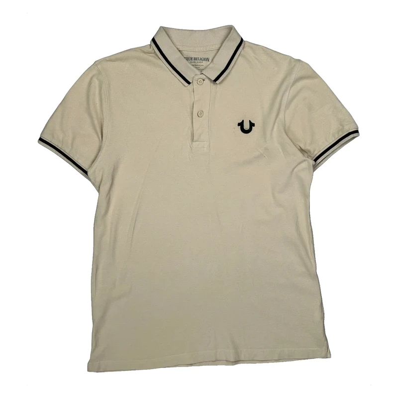 Crafted With Pride True Religion Polo Shirt - Medium Beige Cotton