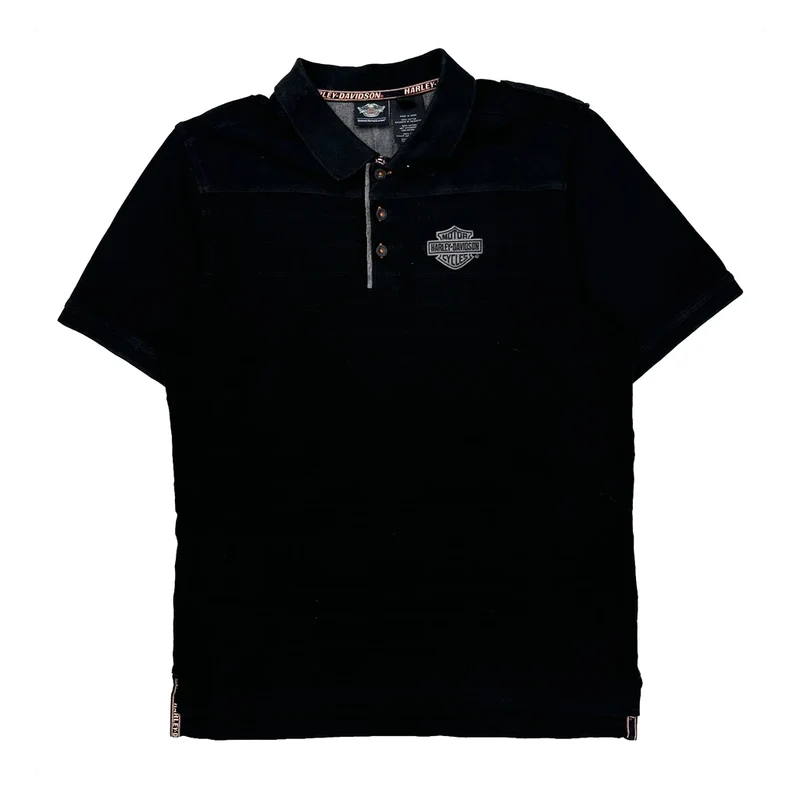 Harley Davidson Polo Shirt - XL Black Cotton