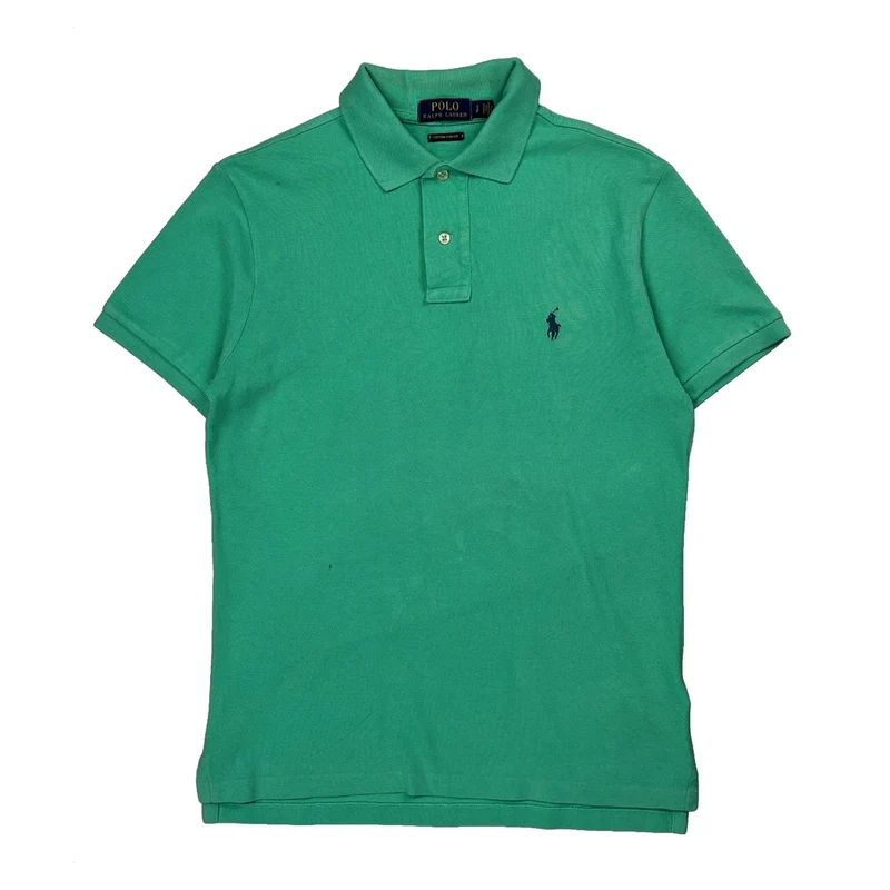 Polo By Ralph Lauren Slim Fit Polo Shirt - Small Green Cotton