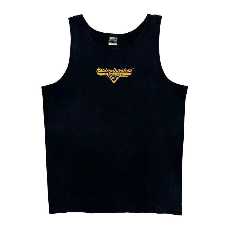 Made In USA Harley Davidson New York Cafe Tank Top - XL Black Cotton