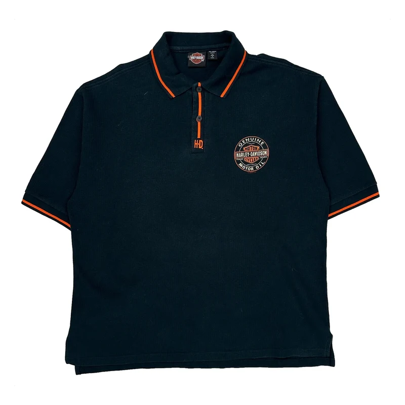 Made In USA Harley Davidson Las Vegas Polo Shirt - XL Black Cotton