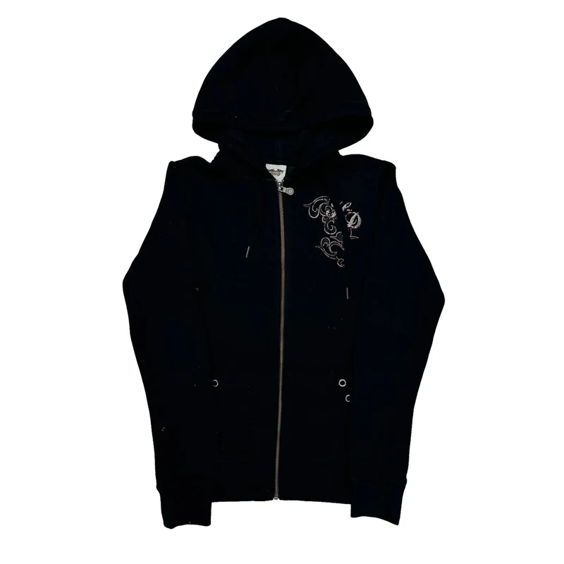 Motorcycles Harley Davidson Graphic Hoodie - Small Black Cotton Blend