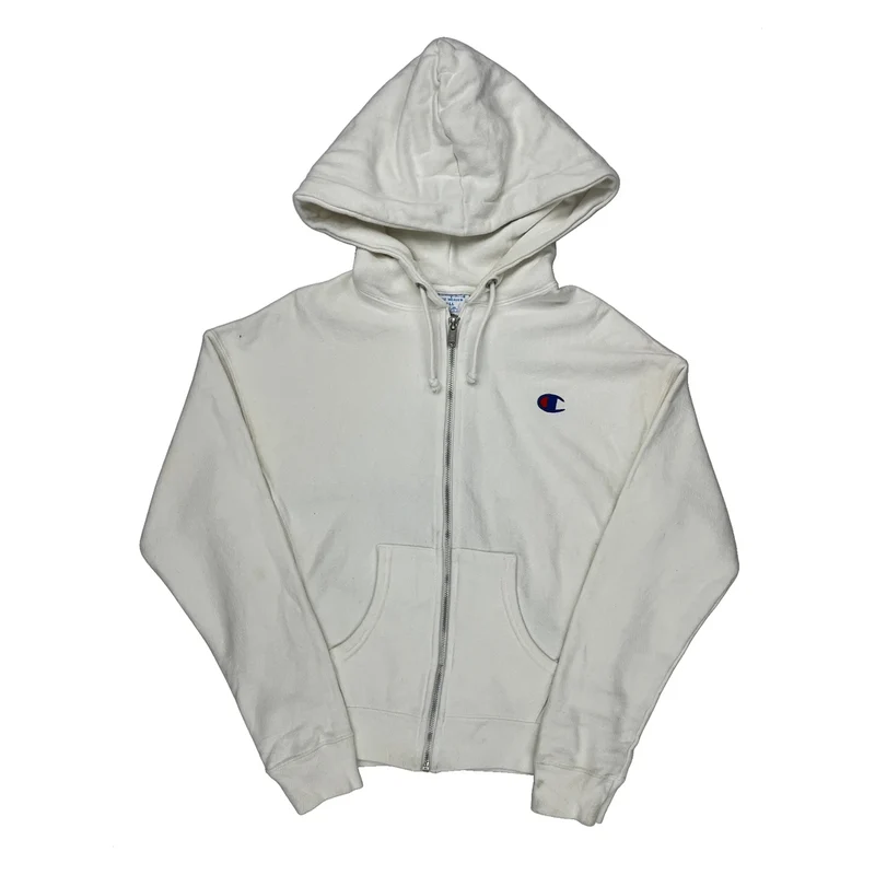 Reverse Weave Champion Hoodie - Small White Cotton
