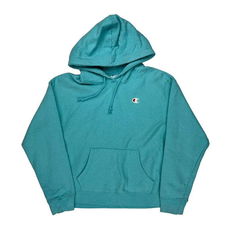 Reverse Weave Champion Hoodie - Large Blue Cotton