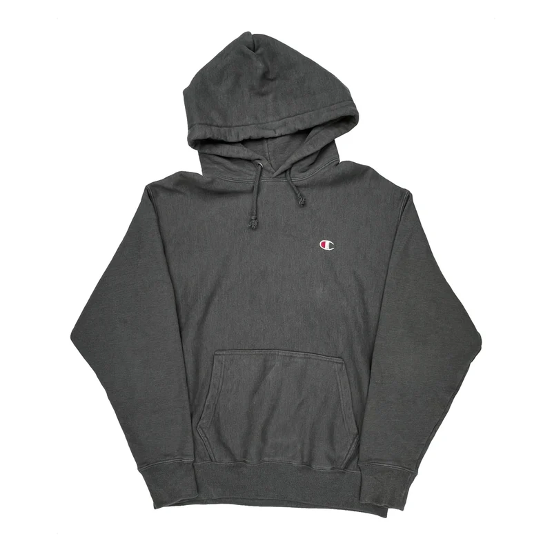 Reverse Weave Champion Hoodie - Large Gray Cotton
